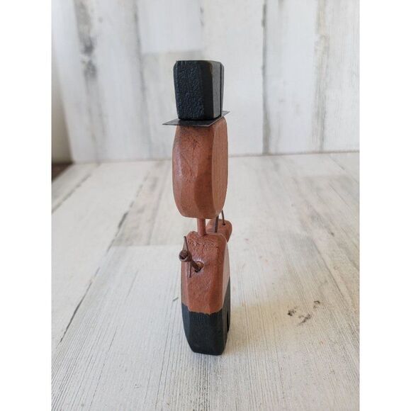 Halloween vintage wooden Jack O'Lantern trick or treater unique figure polka dot - Picture 5 of 9